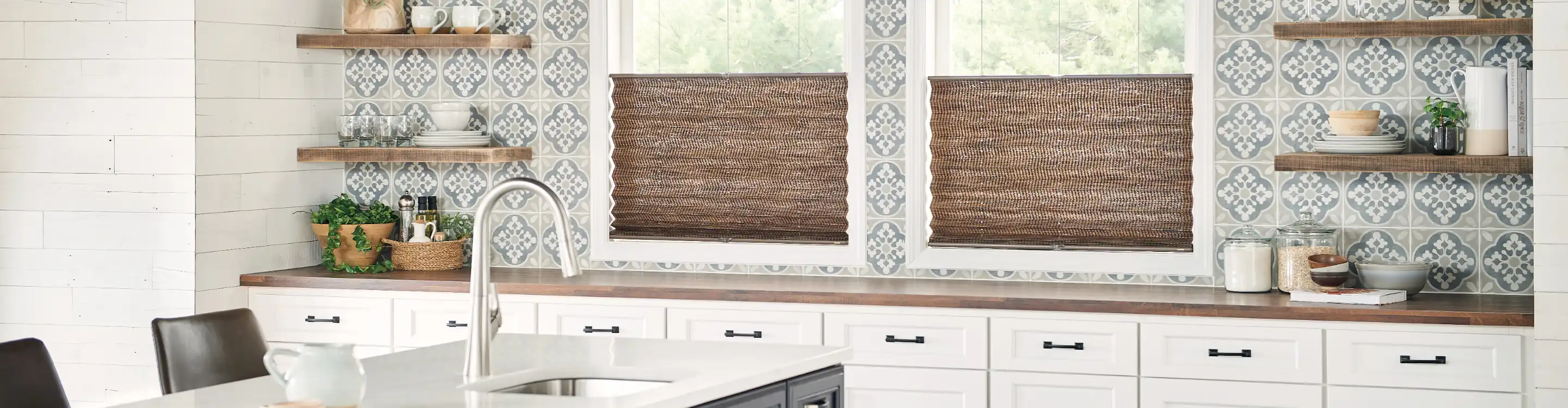 Graber blinds in modern kitchen 